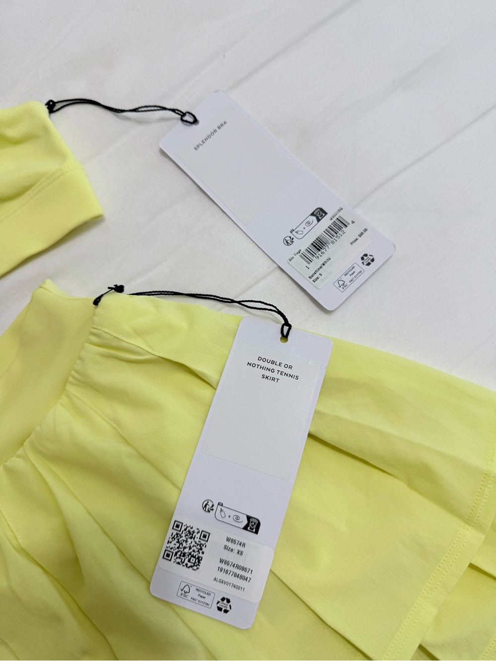Alo Yoga Set - Sunshine Double or Nothing Tennis Skirt XS & Splendor Bra Small - Picture 5 of 7
